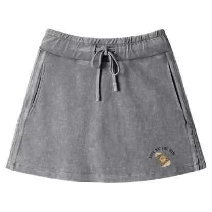 Living By The Sun Washed A-line Mini Skirt