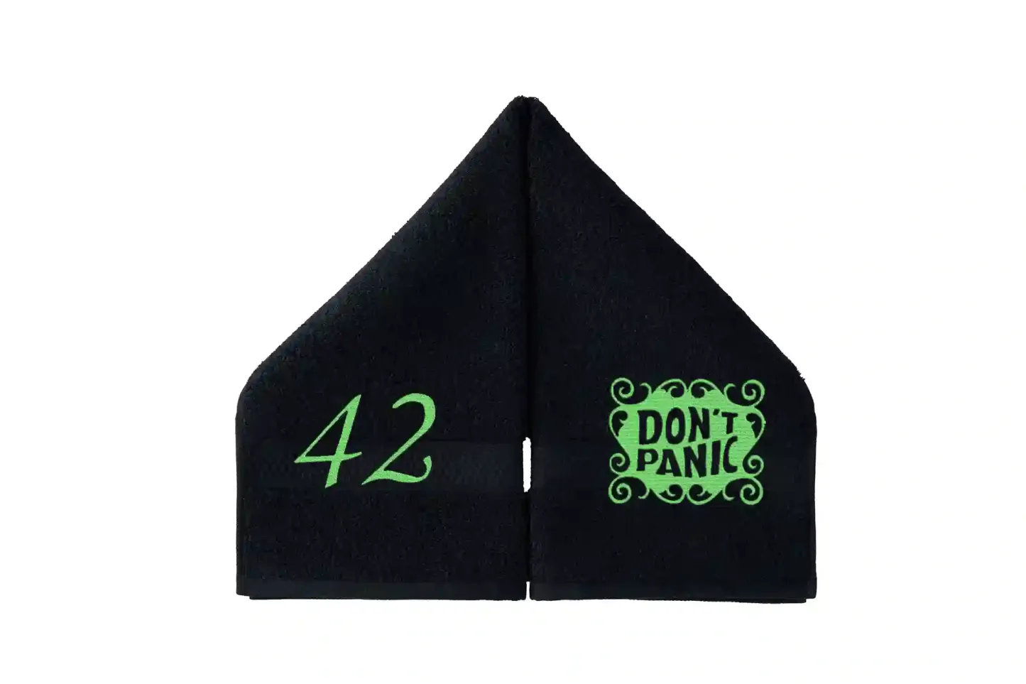 DON'T PANIC Embroidered Hand Towel