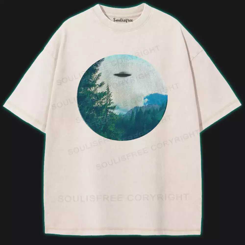 I Want to Believe Human Washed UFO T-shirt