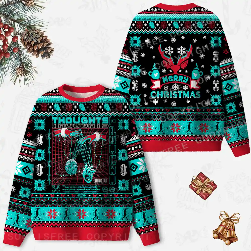 A Clash Of Ideas Ugly Christmas Knit Sweatshirt