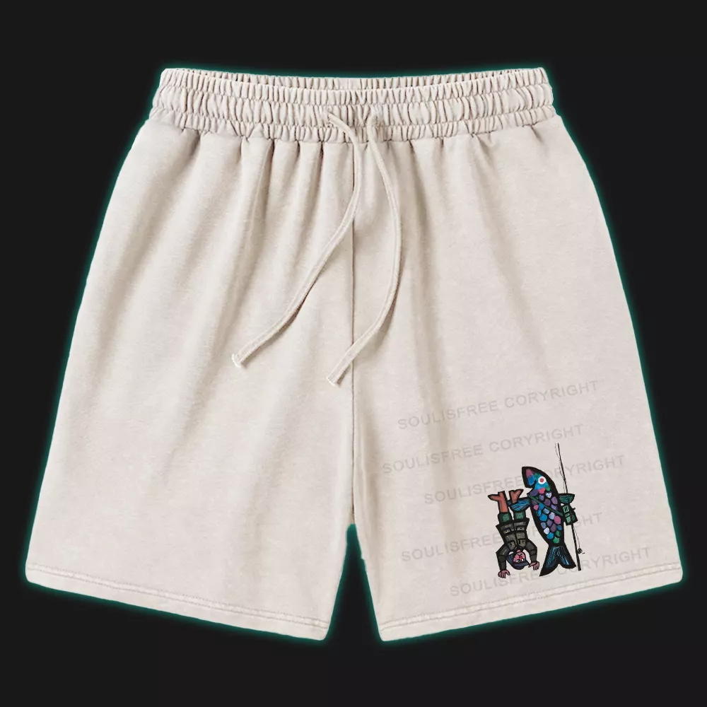 Fishing For Man's Fish Washed Shorts