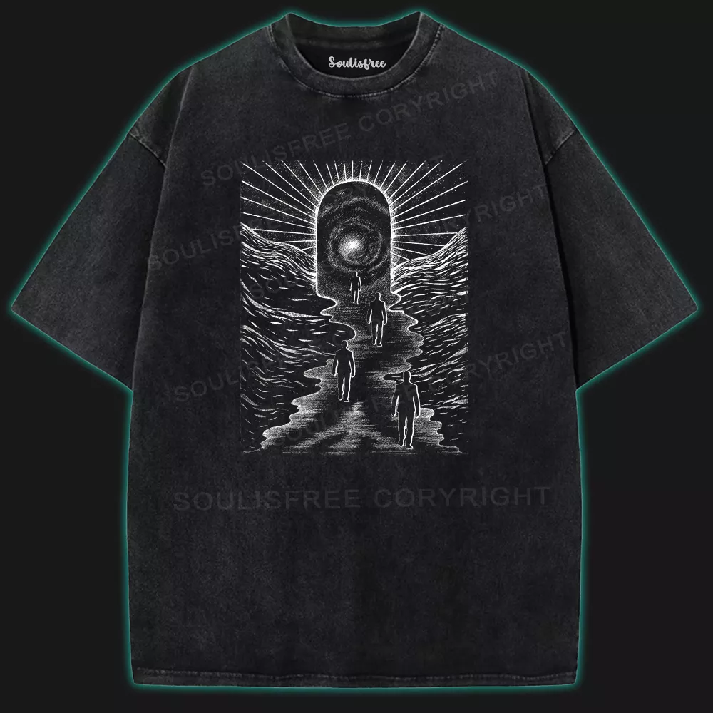 Steps Into the Void Washed Space T-shirt