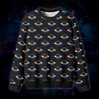 Soulisfree Find Your Own Orbit Fuzzy Crewneck Sweater