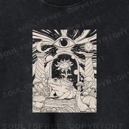 Lunar Serpent Poppy Washed Cropped Sweatshirt