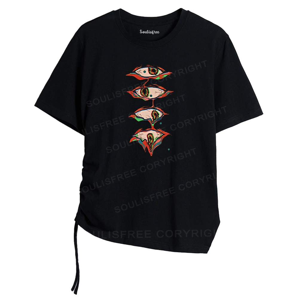 The Fourth Eye Asymmetrical Top With Side Drawstring