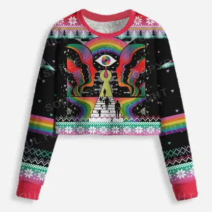 Step Into the Mind Cropped Ugly Christmas Sweater