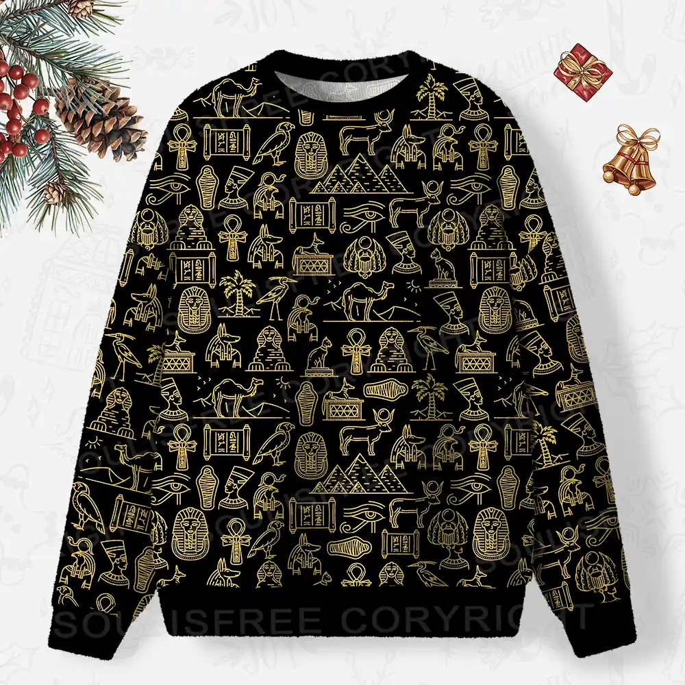 Symbols of the Nile Ugly Christmas Knit Sweatshirt