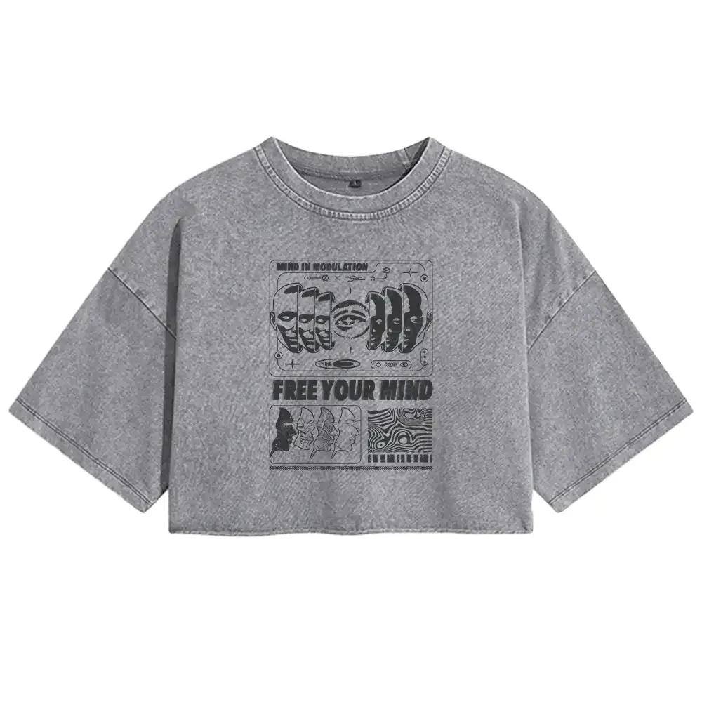 Free Your Mind Washed Crop T-shirt