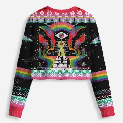 Step Into the Mind Cropped Ugly Christmas Sweater