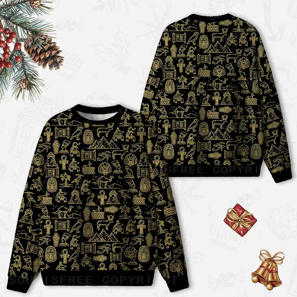 Symbols of the Nile Ugly Christmas Knit Sweatshirt