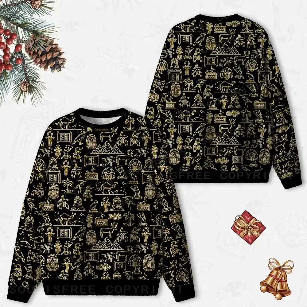 Symbols of the Nile Ugly Christmas Knit Sweatshirt