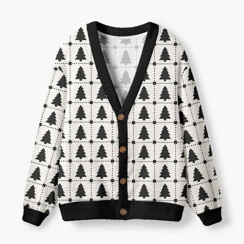 Soulisfree The Geometry Of Christmas Dreams Fuzzy Cardigan Sweater