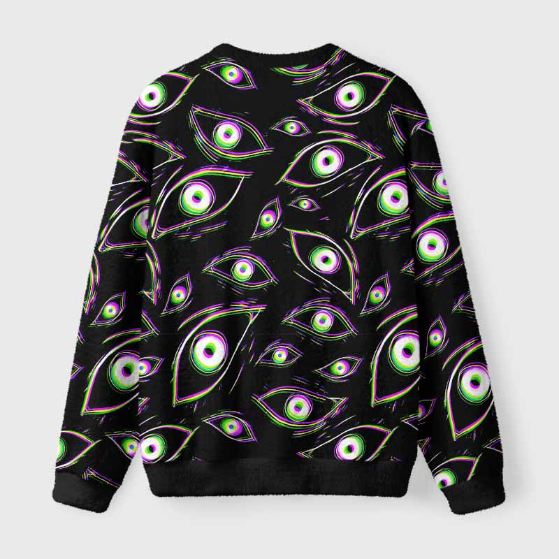 Soulisfree Glitch Vision Fuzzy Crewneck Sweater