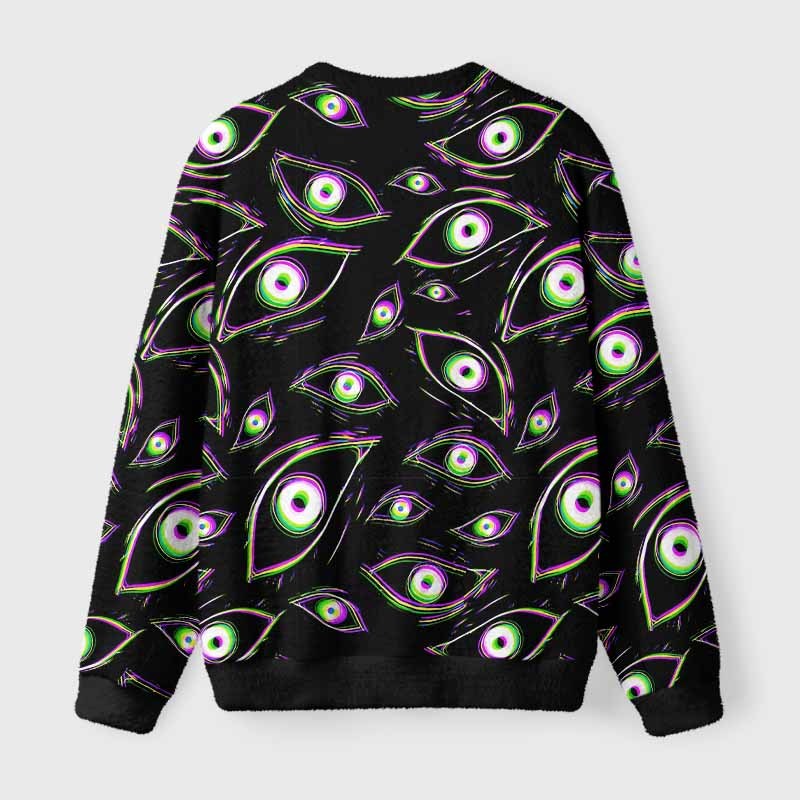 Soulisfree Glitch Vision Fuzzy Crewneck Sweater
