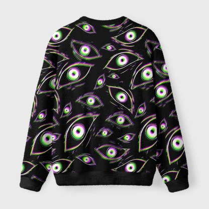 Soulisfree Glitch Vision Fuzzy Crewneck Sweater