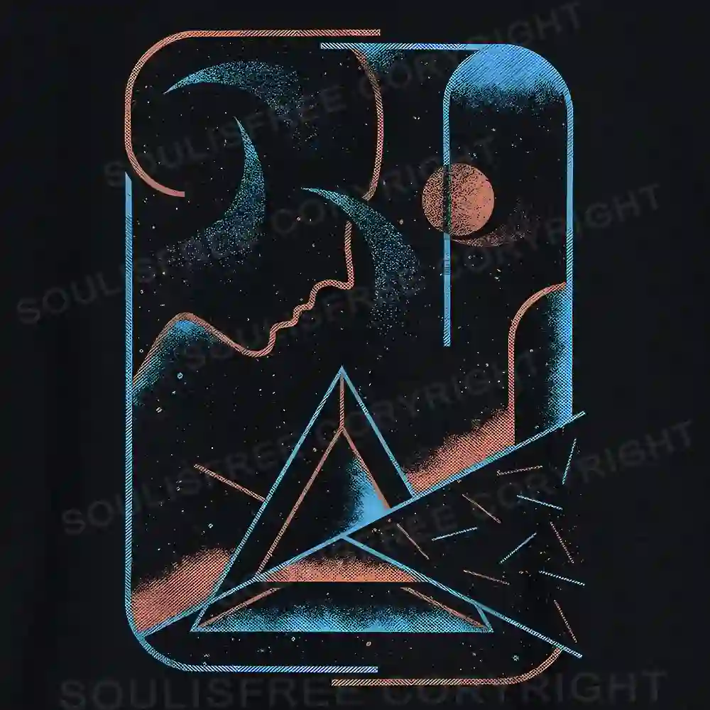 Space Travel Asymmetrical Top With Side Drawstring