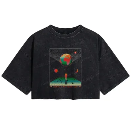 COSMOS IS MY NATIVE LAND Washed Crop T-shirt