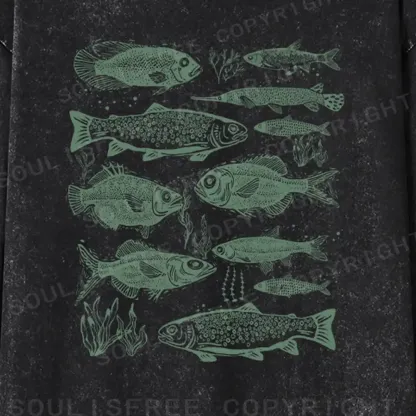 Retro Fish Washed Long Sleeve Shirt