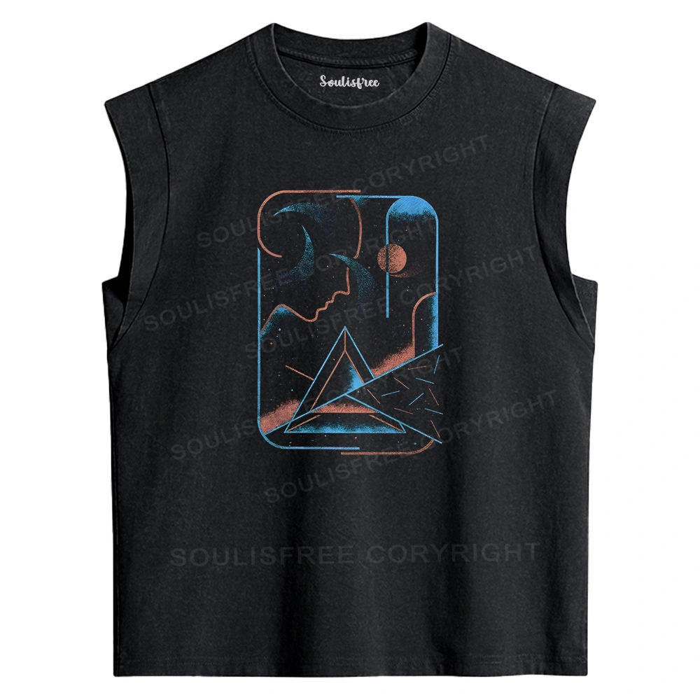 Space Travel Washed Tank Tops