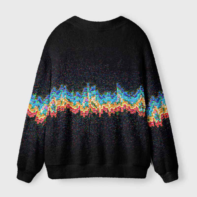 Soulisfree Energy Signal Fuzzy Cardigan Sweater 