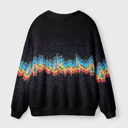 Soulisfree Energy Signal Fuzzy Cardigan Sweater 