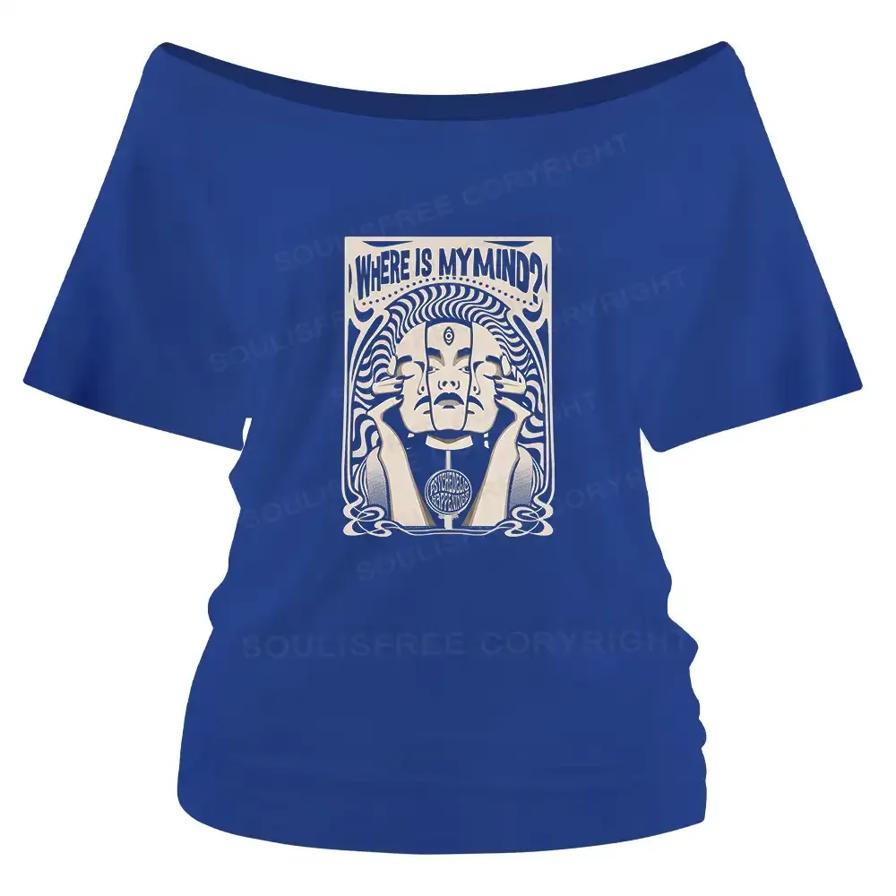 Where Is My Brain Off Shoulder Top