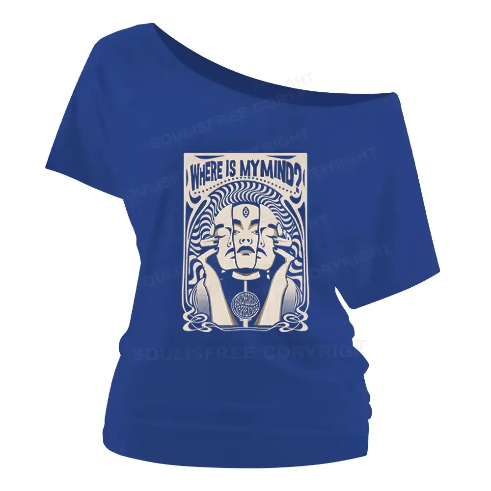 Where Is My Brain Off Shoulder Top