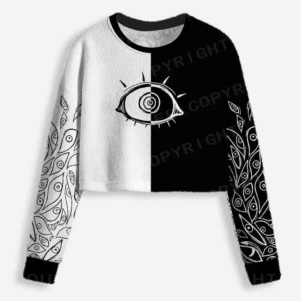 Dual Vision Cropped Ugly Christmas Sweater