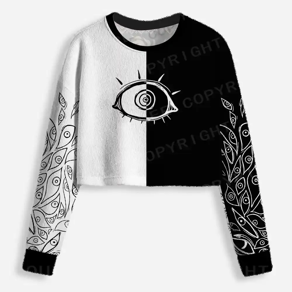 Dual Vision Cropped Ugly Christmas Sweater