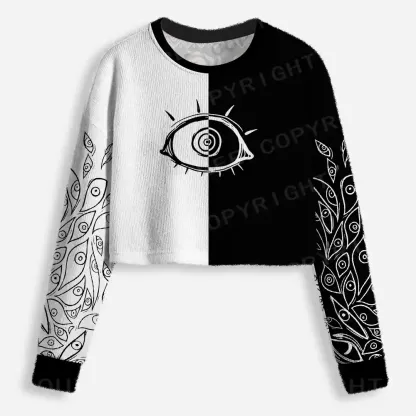 Dual Vision Cropped Ugly Christmas Sweater