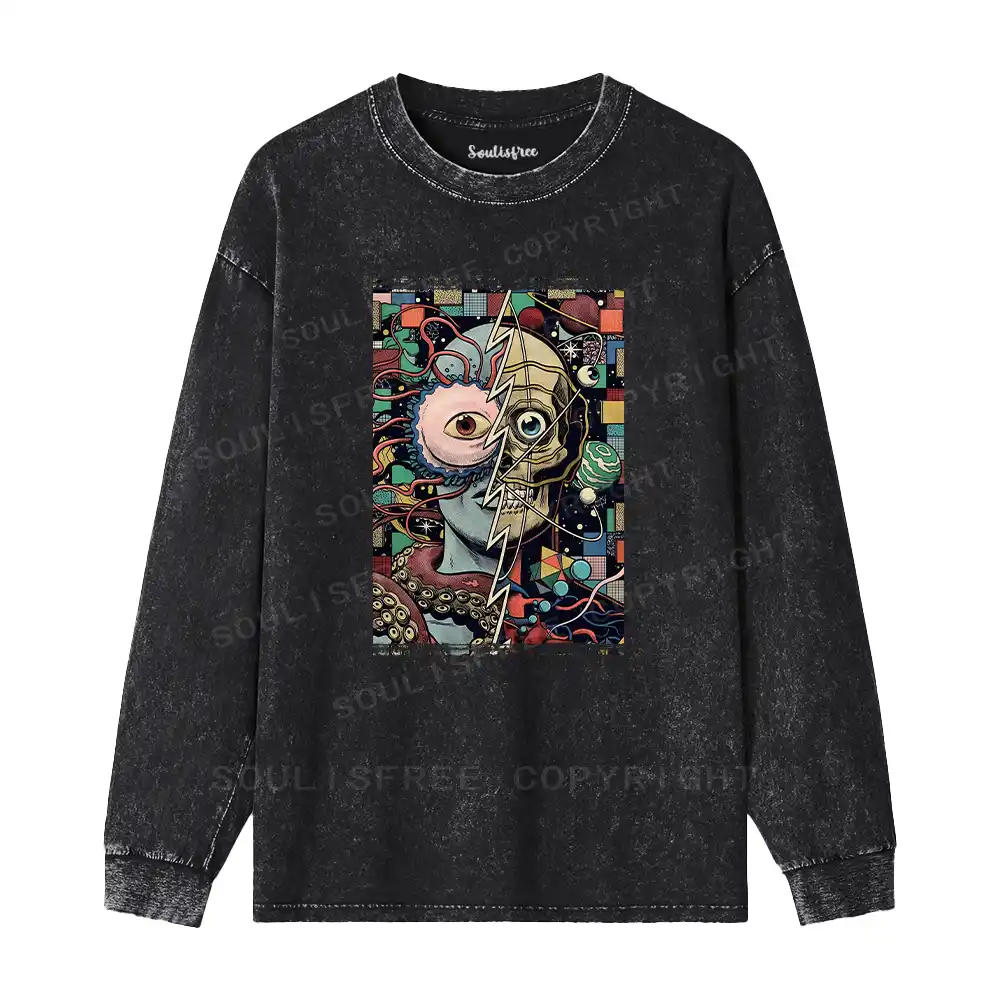 Split Washed Long Sleeve Shirt