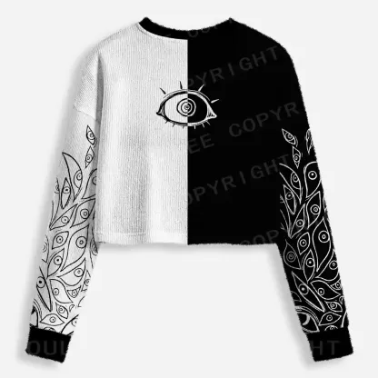 Dual Vision Cropped Ugly Christmas Sweater