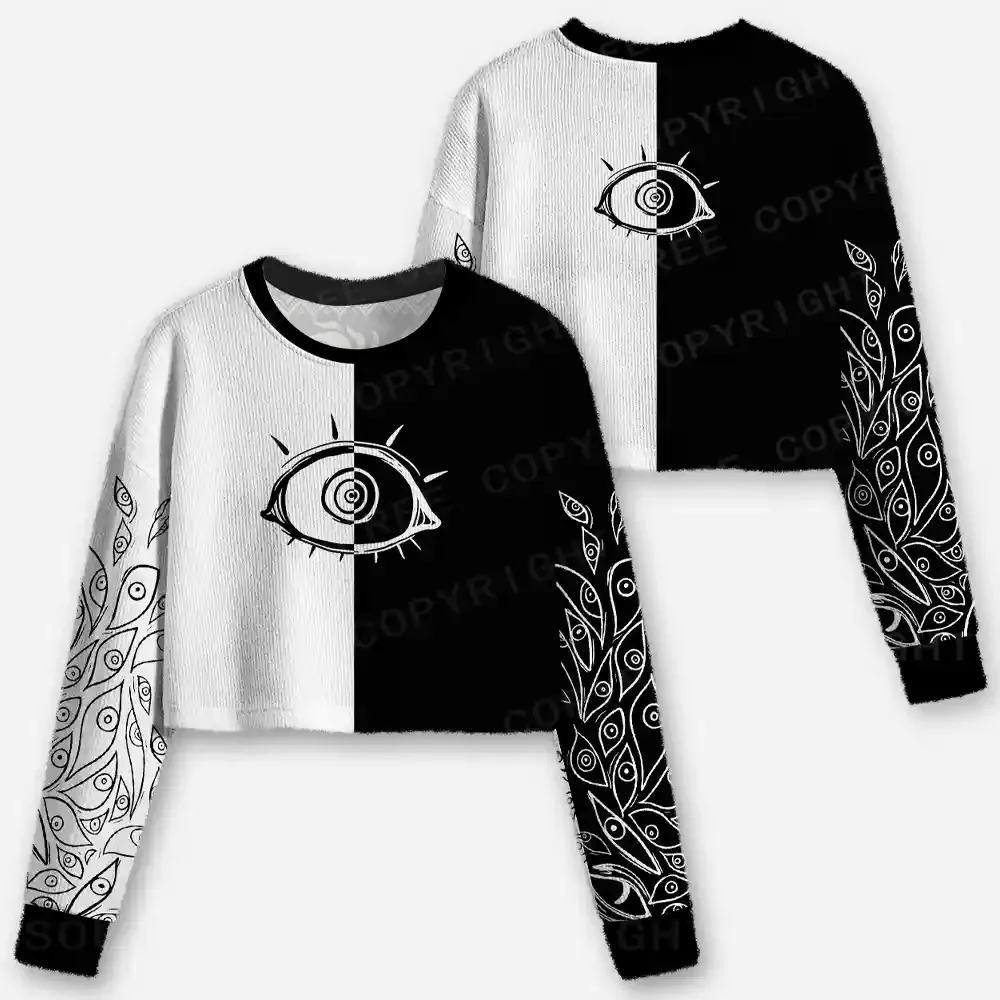Dual Vision Cropped Ugly Christmas Sweater
