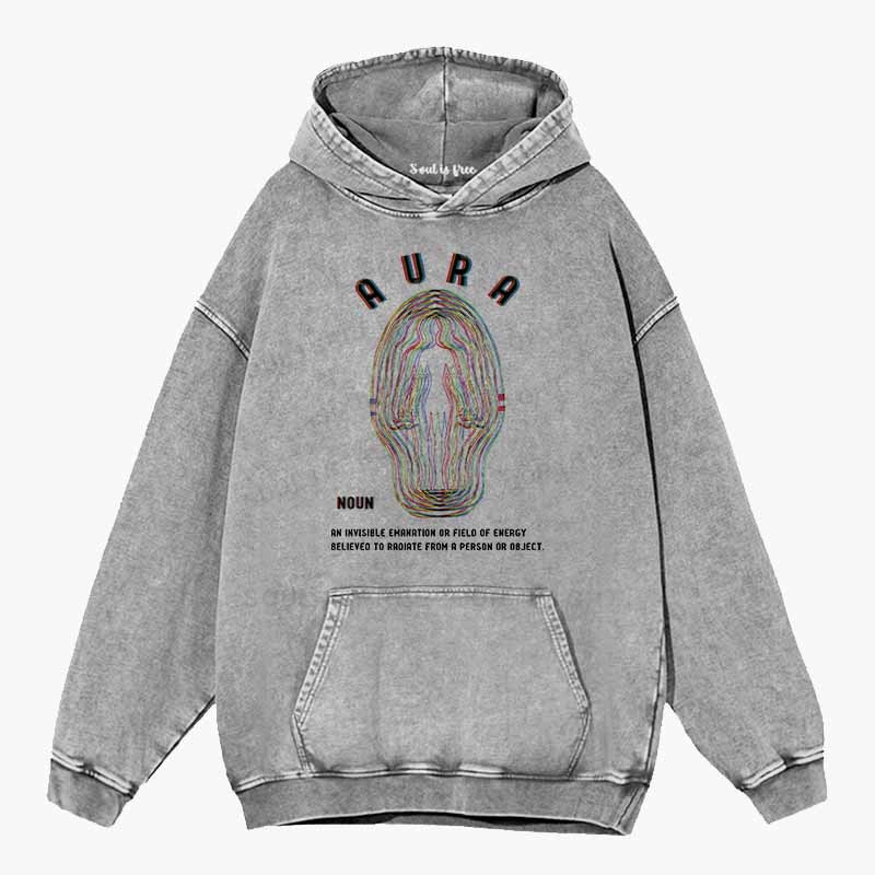 Soulisfree  Glitch Energy Aura Washed Hoodie