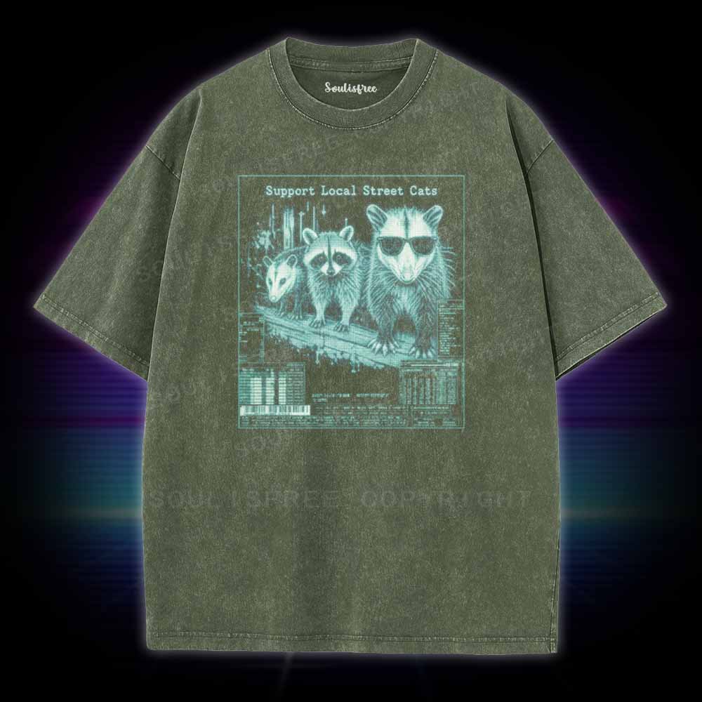 Soulisfree Support Local Street Cats Washed Tee