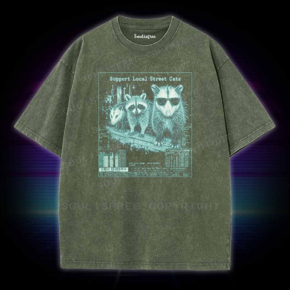Soulisfree Support Local Street Cats Washed Tee