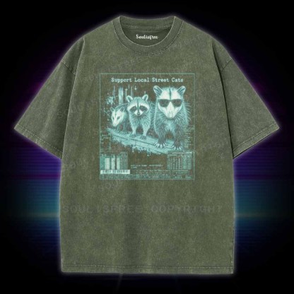 Soulisfree Support Local Street Cats Washed Tee