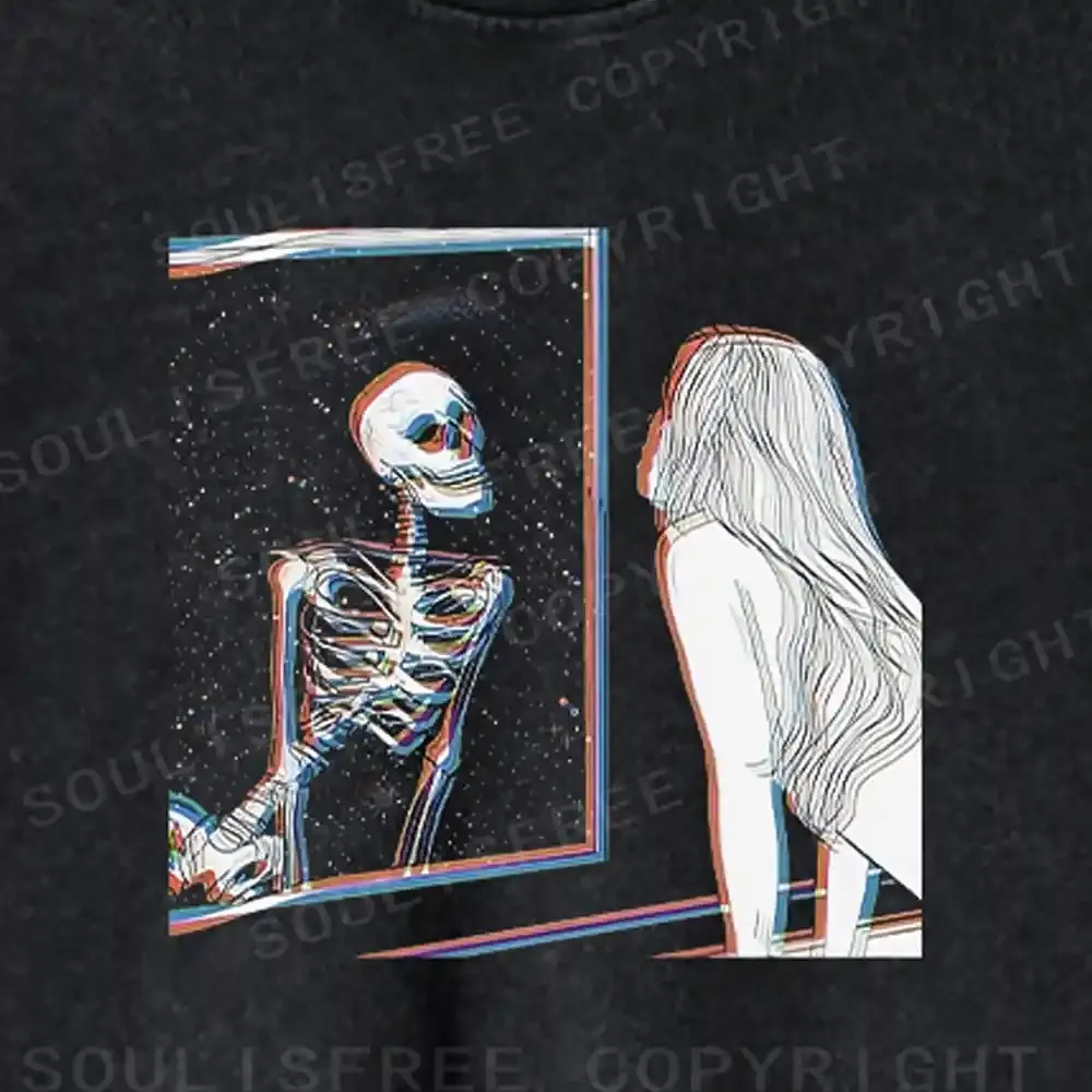 Dual Realm Mirror Washed Cropped Sweatshirt