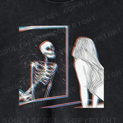 Dual Realm Mirror Washed Cropped Sweatshirt