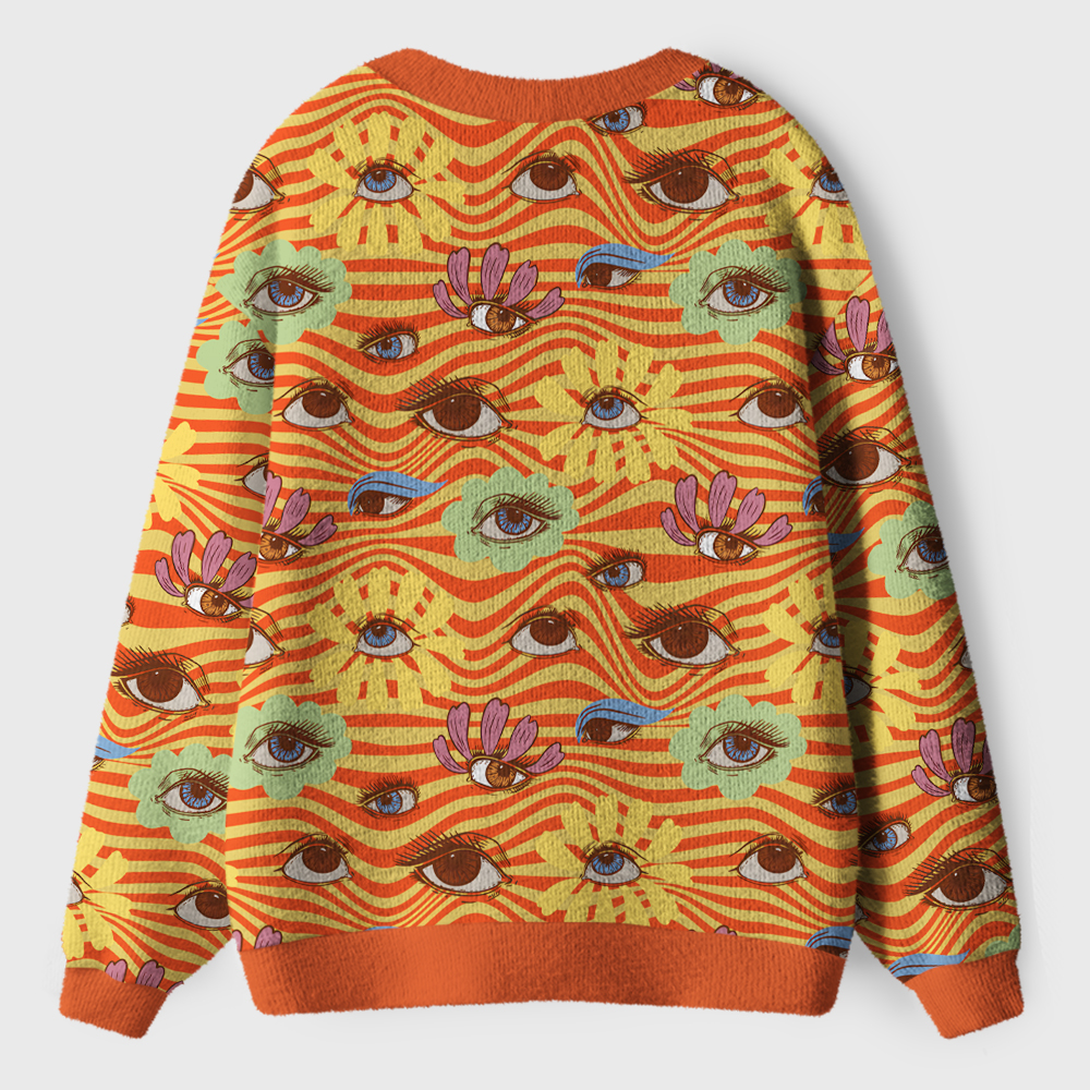 Flower Vision Ugly Cardigan Sweaters 