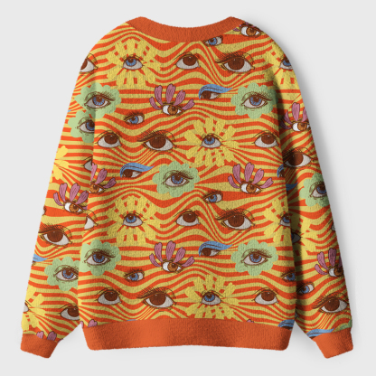 Flower Vision Ugly Cardigan Sweaters 