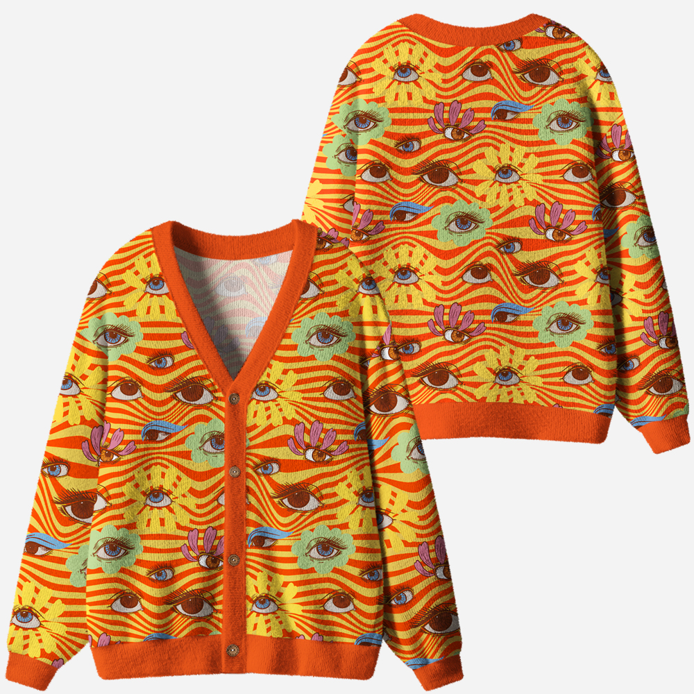 Flower Vision Ugly Cardigan Sweaters 
