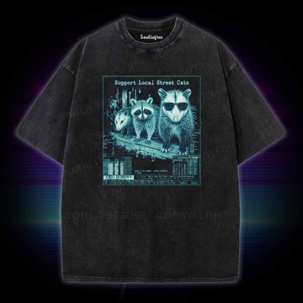 Soulisfree Support Local Street Cats Washed Tee