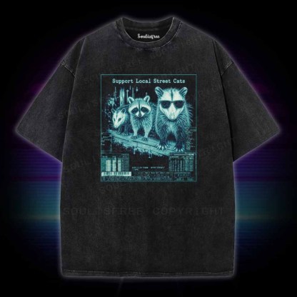 Soulisfree Support Local Street Cats Washed Tee