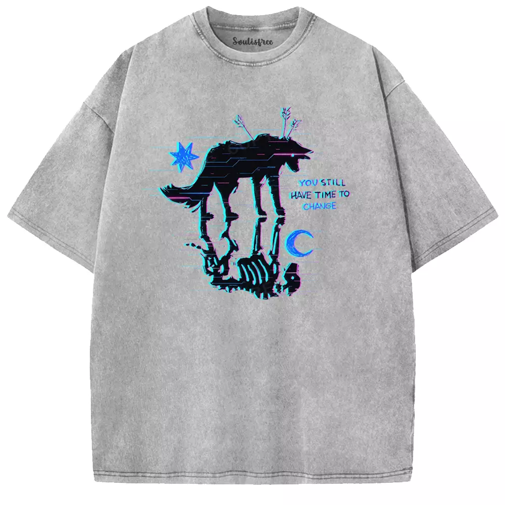 Soulisfree YOU STILL HAVE TIME TO CHANGE  Washed Tee