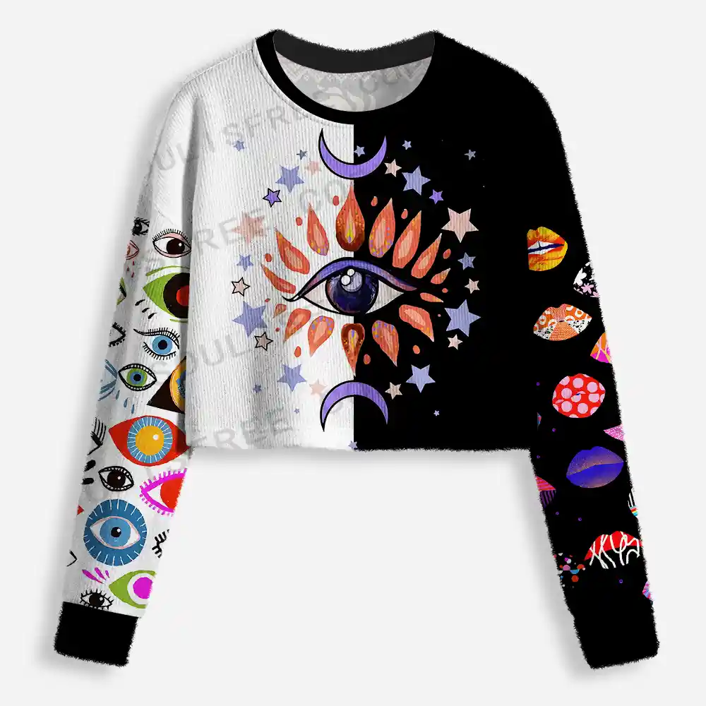 Stellar Gaze Cropped Ugly Christmas Sweater
