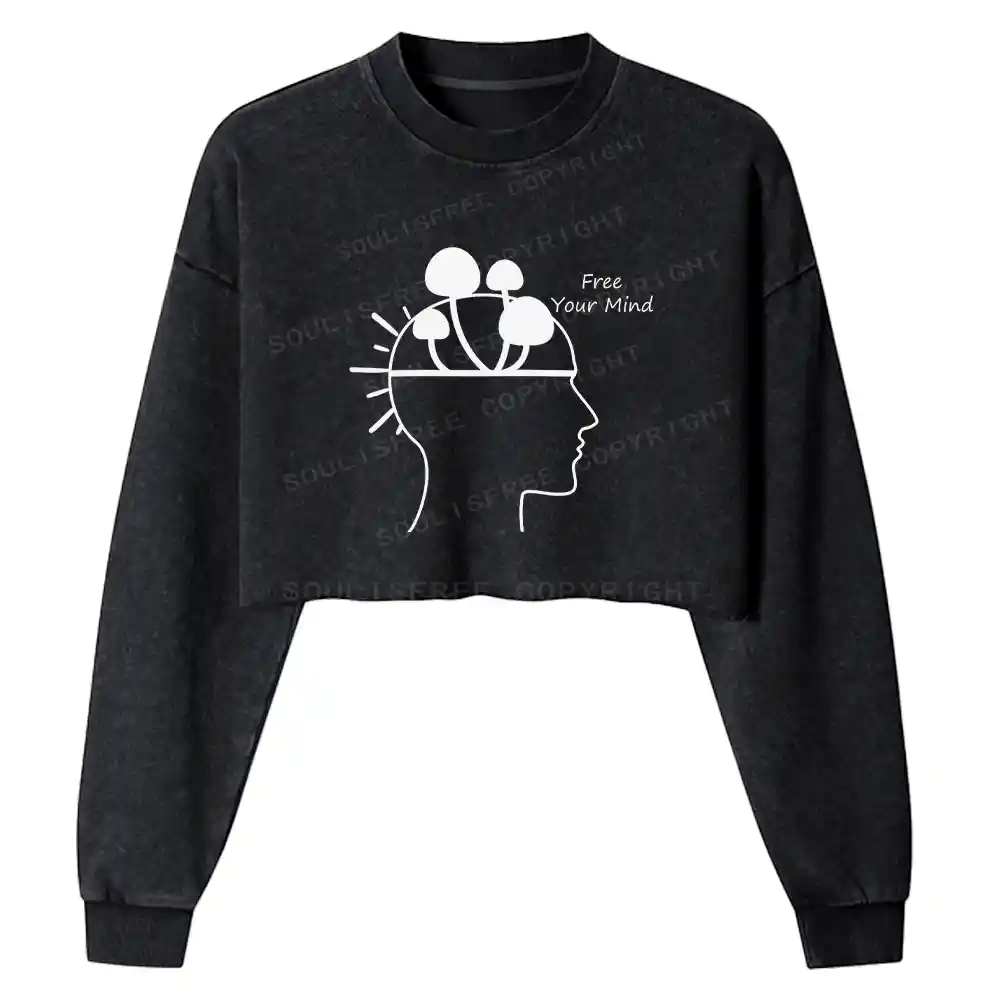 Free Mind Spore Washed Cropped Sweatshirt