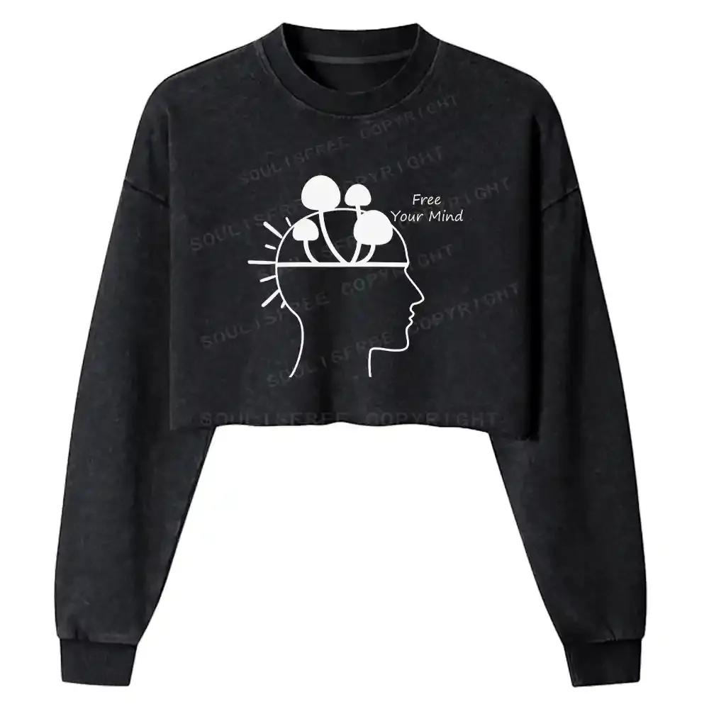 Free Mind Spore Washed Cropped Sweatshirt