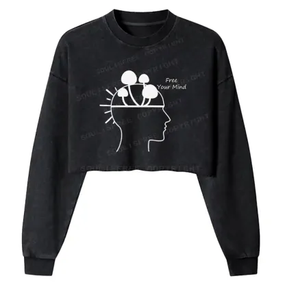 Free Mind Spore Washed Cropped Sweatshirt