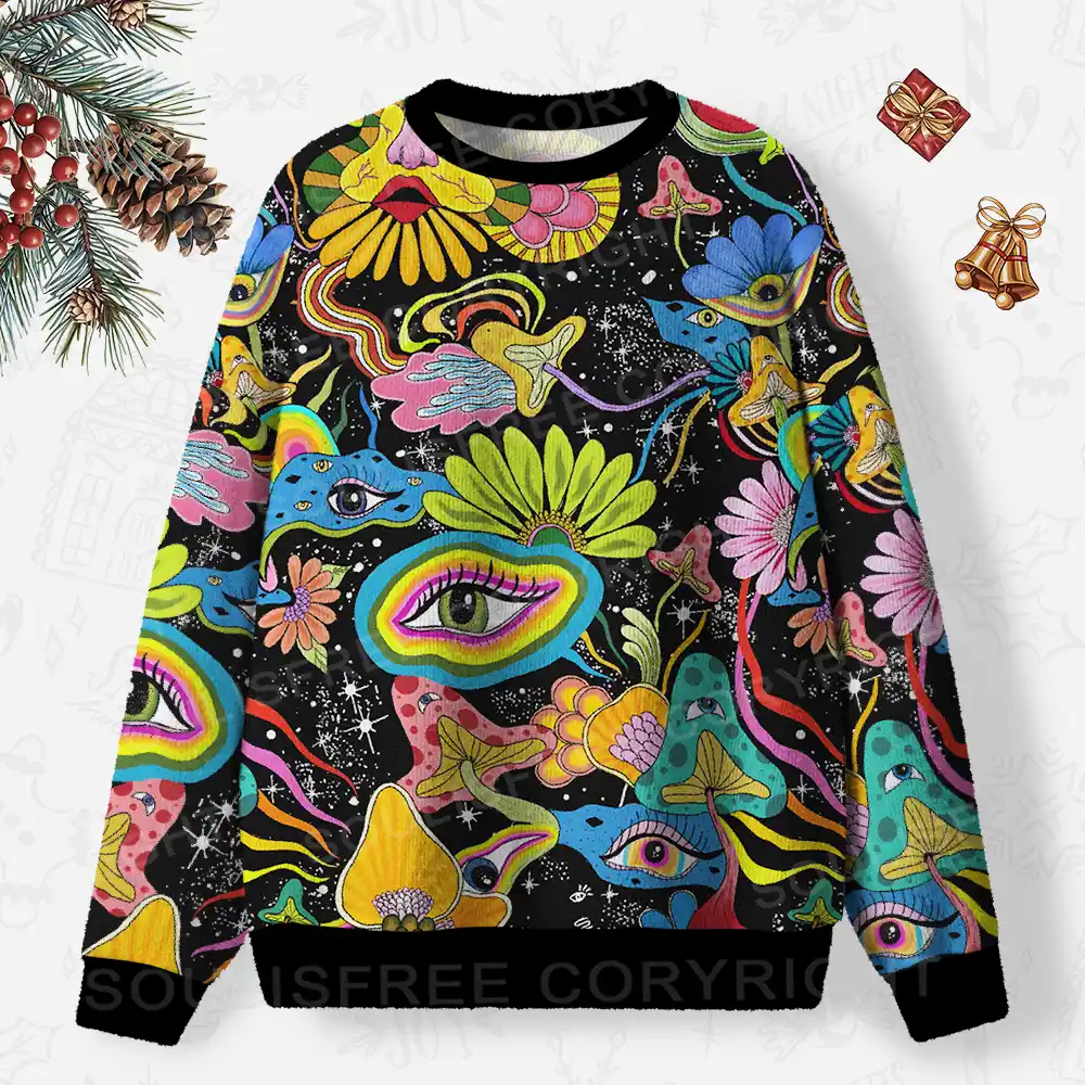 Psychic Intuition Occult Ugly Christmas Knit Sweatshirt